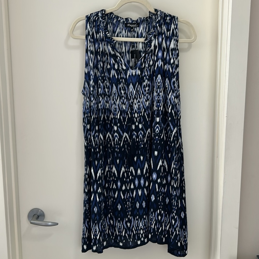 40.PAPA Vancouver Navy & White Pattern top/dress with tights & ankle boots NWT - Picture 10 of 10